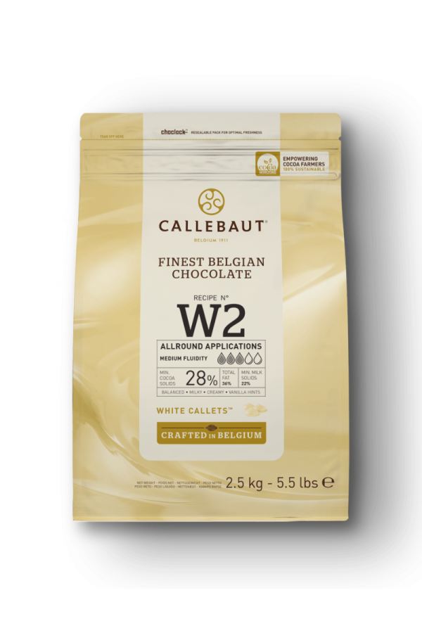 Callebaut valge šokolaad W2 28% nööpidena, 2,5 kg